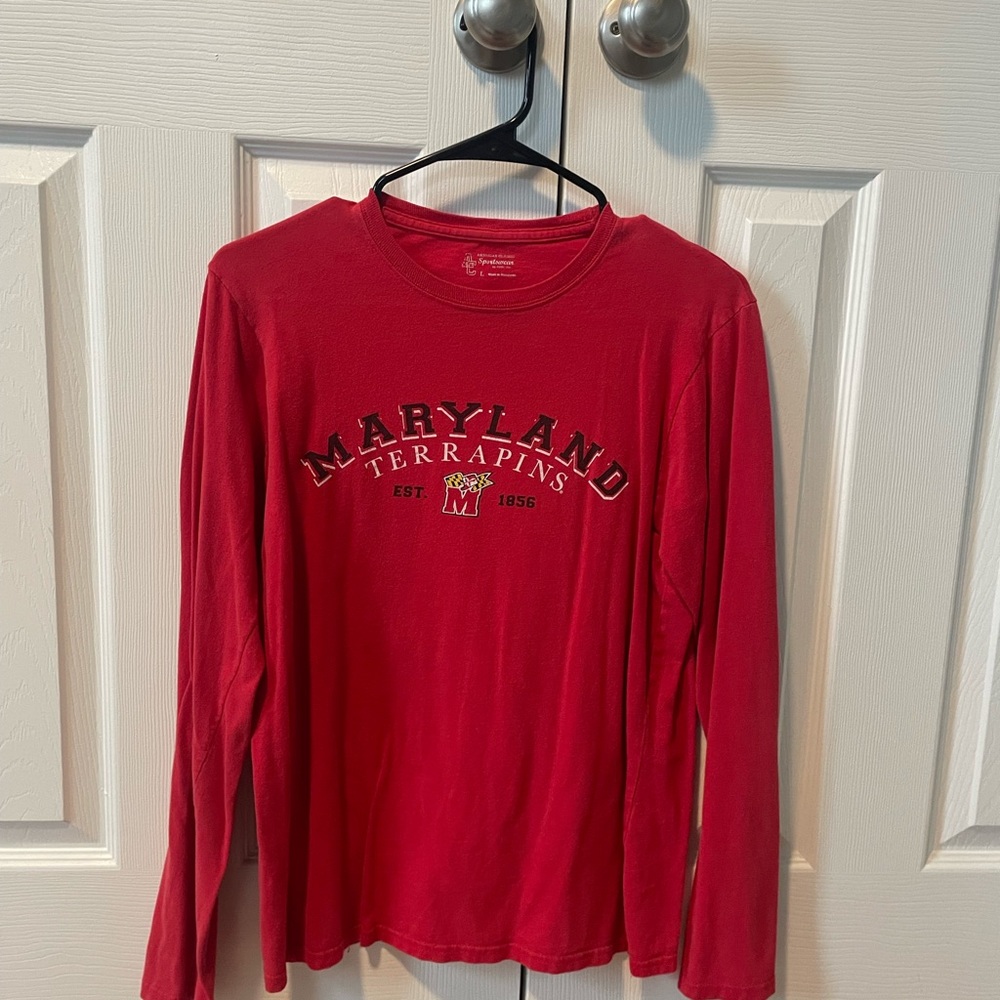 Red Maryland Terrapins Long Sleeve Shirt